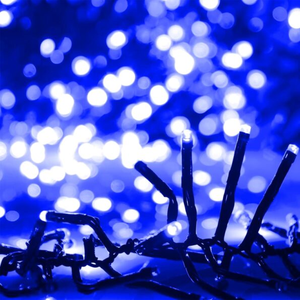 vidaXL Reťaz so zhlukmi LED, 1000 diód, modrá 11 m, PVC – Obrázok 3