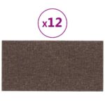 vidaXL Nástenné panely 12 ks sivohnedé 30x15 cm látkové 0,54 m² – Obrázok 2
