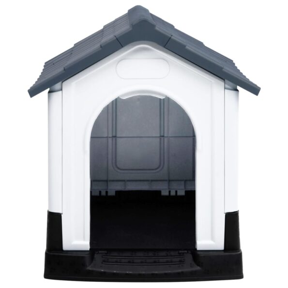 vidaXL Psí domček sivý 57x68x66 cm polypropylén – Obrázok 2