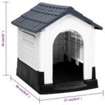 vidaXL Psí domček sivý 57x68x66 cm polypropylén – Obrázok 8