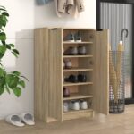 vidaXL Botník dub sonoma 59x35x100,5 cm spracované drevo – Obrázok 3