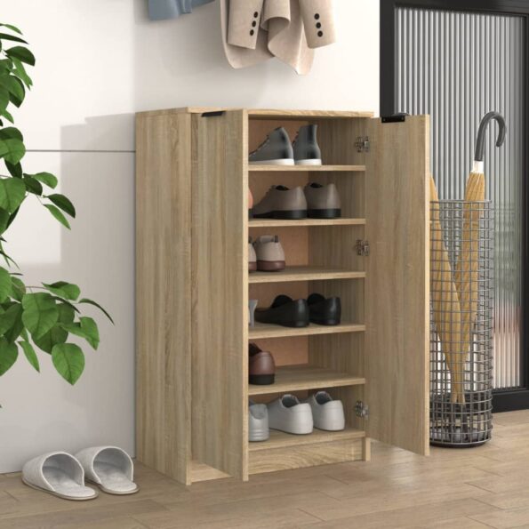 vidaXL Botník dub sonoma 59x35x100,5 cm spracované drevo – Obrázok 3