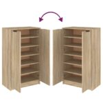 vidaXL Botník dub sonoma 59x35x100,5 cm spracované drevo – Obrázok 8