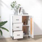 vidaXL Komoda lesklá biela 69,5x34x90 cm spracované drevo – Obrázok 3