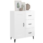 vidaXL Komoda lesklá biela 69,5x34x90 cm spracované drevo – Obrázok 4