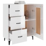 vidaXL Komoda lesklá biela 69,5x34x90 cm spracované drevo – Obrázok 5