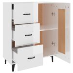 vidaXL Komoda lesklá biela 69,5x34x90 cm spracované drevo – Obrázok 7