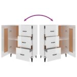 vidaXL Komoda lesklá biela 69,5x34x90 cm spracované drevo – Obrázok 9