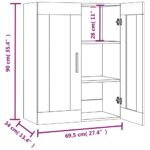 vidaXL Závesná nástenná skrinka čierna 69,5x34x90 cm – Obrázok 12