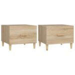 vidaXL Konferenčné stolíky 2 ks dub sonoma 50x50x40cm kompozitné drevo – Obrázok 2