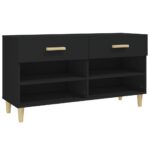 vidaXL Botník čierny 102x35x55 cm spracované drevo – Obrázok 2