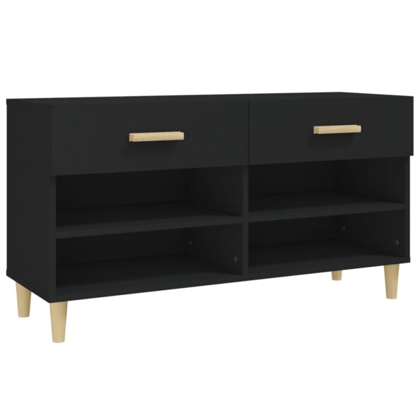 vidaXL Botník čierny 102x35x55 cm spracované drevo – Obrázok 2