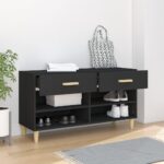 vidaXL Botník čierny 102x35x55 cm spracované drevo – Obrázok 3