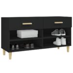 vidaXL Botník čierny 102x35x55 cm spracované drevo – Obrázok 4