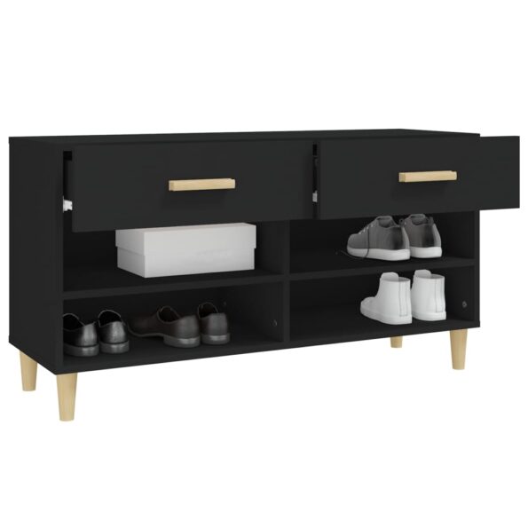 vidaXL Botník čierny 102x35x55 cm spracované drevo – Obrázok 5
