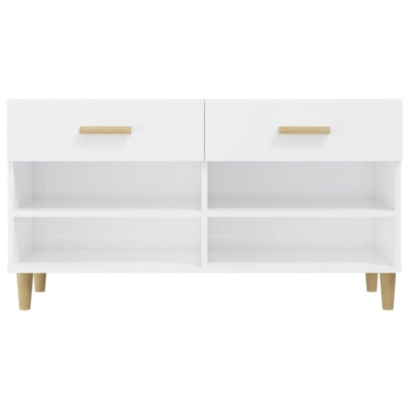 vidaXL Botník lesklý biely 102x35x55 cm spracované drevo – Obrázok 6