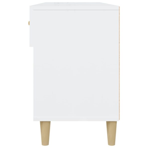 vidaXL Botník lesklý biely 102x35x55 cm spracované drevo – Obrázok 7