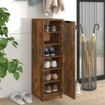 vidaXL Botník dymový dub 30x35x100 cm spracované drevo – Obrázok 3
