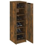 vidaXL Botník dymový dub 30x35x100 cm spracované drevo – Obrázok 4