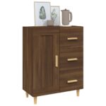 vidaXL Komoda hnedý dub 69,5x34x90 cm spracované drevo – Obrázok 4