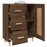 vidaXL Komoda hnedý dub 69,5x34x90 cm spracované drevo – Obrázok 5
