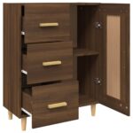 vidaXL Komoda hnedý dub 69,5x34x90 cm spracované drevo – Obrázok 6