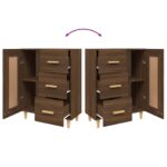 vidaXL Komoda hnedý dub 69,5x34x90 cm spracované drevo – Obrázok 9