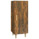 vidaXL Komoda dymový dub 34,5x34x90 cm spracované drevo – Obrázok 2