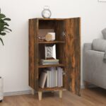 vidaXL Komoda dymový dub 34,5x34x90 cm spracované drevo – Obrázok 3