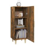 vidaXL Komoda dymový dub 34,5x34x90 cm spracované drevo – Obrázok 4