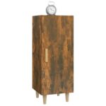 vidaXL Komoda dymový dub 34,5x34x90 cm spracované drevo – Obrázok 5