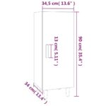 vidaXL Komoda dymový dub 34,5x34x90 cm spracované drevo – Obrázok 10