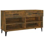 vidaXL Botník dymový dub 102x35x55 cm spracované drevo – Obrázok 2