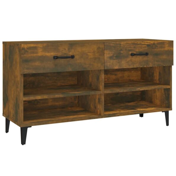 vidaXL Botník dymový dub 102x35x55 cm spracované drevo – Obrázok 2