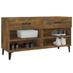 vidaXL Botník dymový dub 102x35x55 cm spracované drevo – Obrázok 4