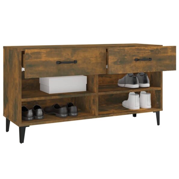vidaXL Botník dymový dub 102x35x55 cm spracované drevo – Obrázok 5