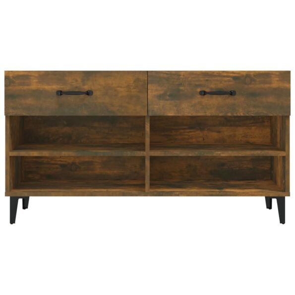 vidaXL Botník dymový dub 102x35x55 cm spracované drevo – Obrázok 6