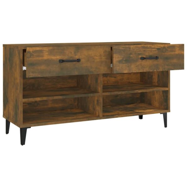 vidaXL Botník dymový dub 102x35x55 cm spracované drevo – Obrázok 7