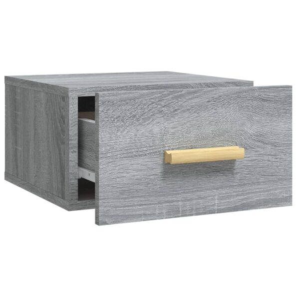 vidaXL Nástenné nočné stolíky 2 ks sivé sonoma 35x35x20 cm – Obrázok 5