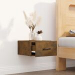 vidaXL Nástenný nočný stolík dymový dub 35x35x20 cm – Obrázok 3