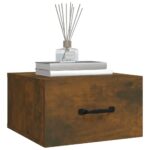 vidaXL Nástenný nočný stolík dymový dub 35x35x20 cm – Obrázok 4