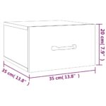 vidaXL Nástenný nočný stolík dymový dub 35x35x20 cm – Obrázok 9