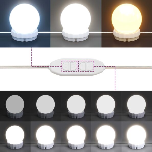 vidaXL Toaletný stolík s LED hnedý dub 60x40x140 cm – Obrázok 10