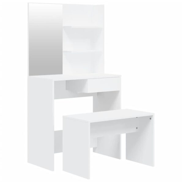 vidaXL Sada toaletného stolíka biela 74,5x40x141 cm – Obrázok 2