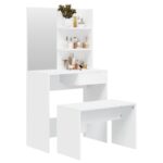vidaXL Sada toaletného stolíka biela 74,5x40x141 cm – Obrázok 3
