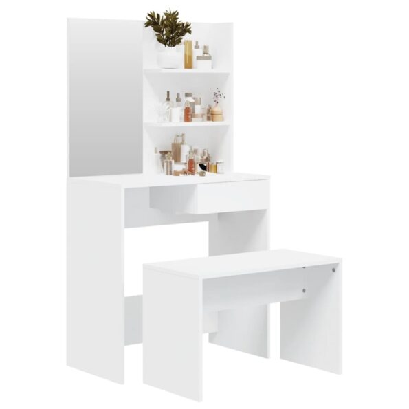 vidaXL Sada toaletného stolíka biela 74,5x40x141 cm – Obrázok 3