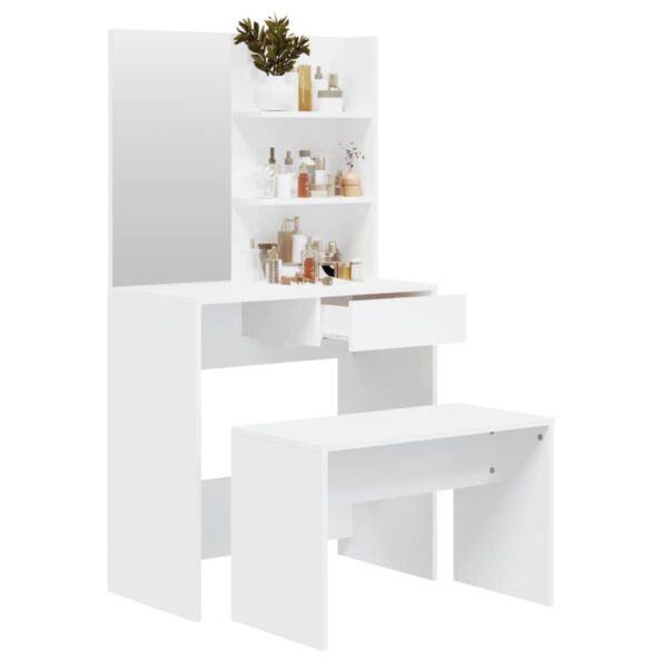 vidaXL Sada toaletného stolíka biela 74,5x40x141 cm – Obrázok 4