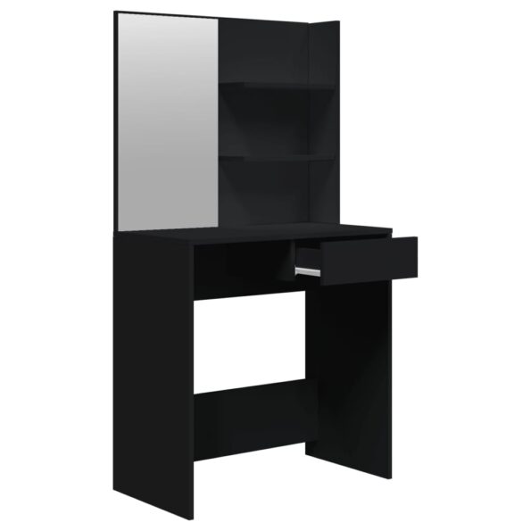 vidaXL Sada toaletného stolíka čierna 74,5x40x141 cm – Obrázok 5