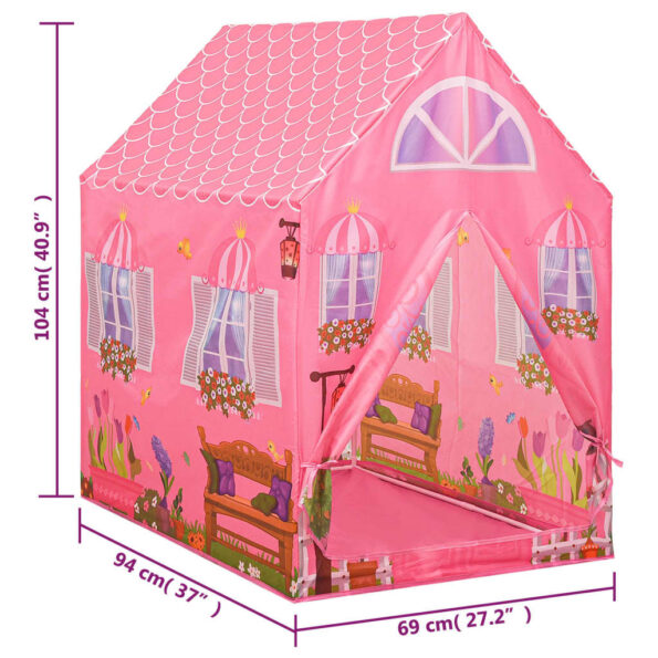 vidaXL Detský stan na hranie ružový 69x94x104 cm – Obrázok 8