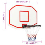 vidaXL Basketbalová doska biela 109x71x3 cm polyetén – Obrázok 7
